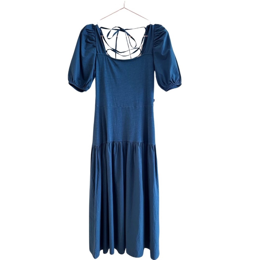 NWT Nation LTD Cordelia Lace Up Midi Dress in Blue Size Extra Small